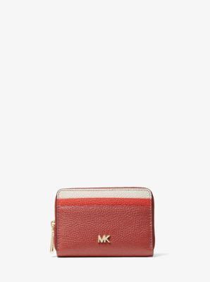 michael kors small tri-color pebbled leather wallet|Michael Kors black wallet sale.